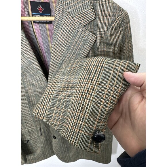 Vintage 70’s Harrodale Tweed Blazer Gray Green Men 42 Woodwards WKRP Herb - Picture 2 of 9